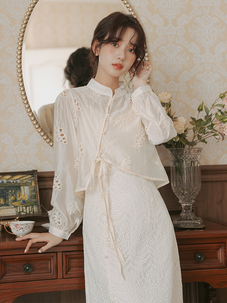 New Chinese Style Improved Qipao Dress Set Women Summer Cardigan Two-Piece - Image 4