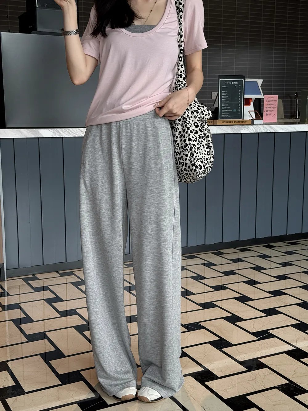 Women's High Waist Wide Leg Pants Summer Ice Silk Casual Trousers - Image 4