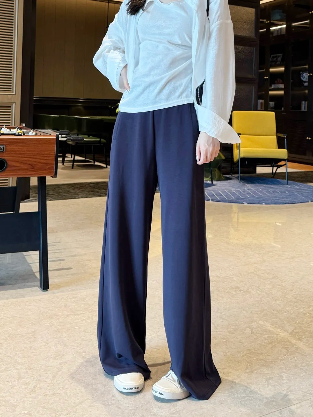 Women's High Waist Wide Leg Pants Summer Ice Silk Casual Trousers - Image 3