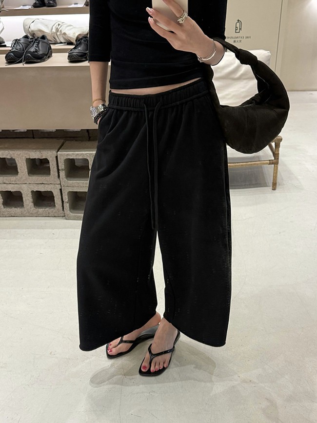Women’s Wool Blend Terry Straight Leg Cropped Sweatpants