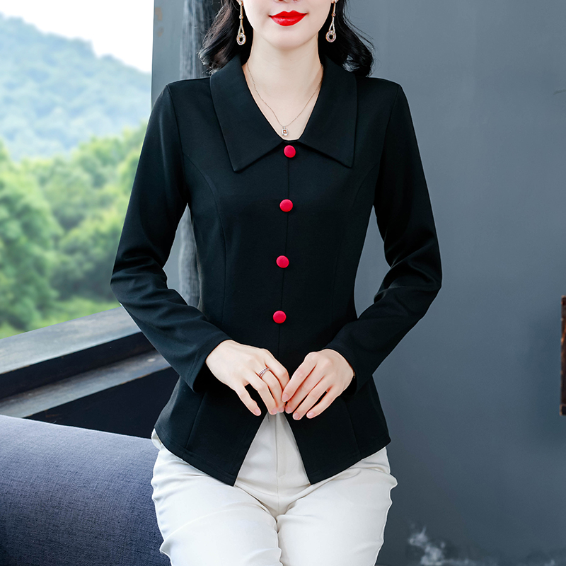 Women’s Black Plus Size Long Sleeve Slim Fit T-Shirt