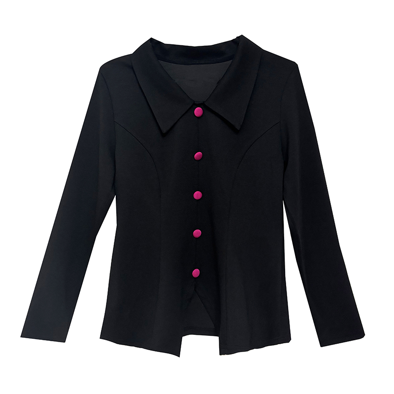 Women's Black Plus Size Long Sleeve Slim Fit T-Shirt - Image 5